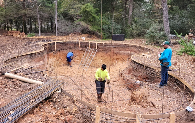 Pool foundation work.