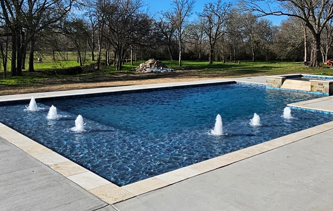 Pool installation with water jets.