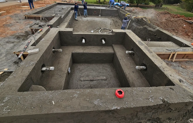 Pool foundation work.